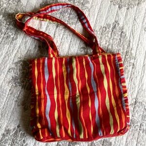 Retro Striped Tote Bag